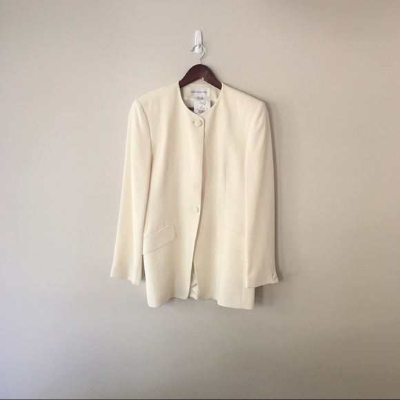 NWT 1980s Vintage Jones New York Cream Blazer - Picture 2 of 12